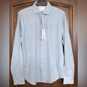 Cactus Man Men's Light Blue Micro-Print Button-Down Dress Shirt